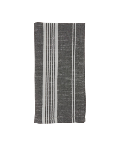 Saro Lifestyle Striped Napkin Set Of 4 In Pewter