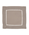Saro Lifestyle Hemstitched Border Cocktail Napkin Set Of 12 In Tan/beige