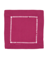 Saro Lifestyle Hemstitched Border Cocktail Napkin Set Of 12 In Pink
