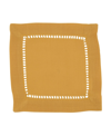 Saro Lifestyle Hemstitched Border Cocktail Napkin Set Of 12 In Yellow