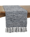 Saro Lifestyle Woven Design Long Table Runner, 72" X 16" In Blue