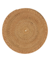 Saro Lifestyle Rattan Placemats With Woven Design, Set Of 4, 15" X 15" In Tan/beige