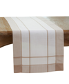 SARO LIFESTYLE LONG TABLE RUNNER WITH BANDED BORDER DESIGN, 72" X 16"