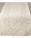 SARO LIFESTYLE TABLE RUNNER WITH EMBROIDERED BORDER, 54" X 16"