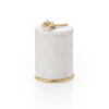 Michael Aram Calla Lily Round Marble, Natural Brass & White Enamel Container In White