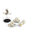 Michael Aram Pomegranate 9 Piece Demitasse Cups And Stand Set In Gold