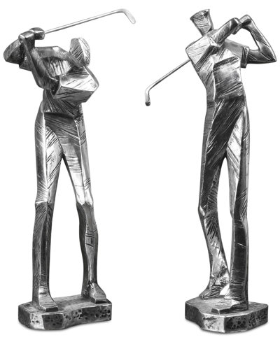 Uttermost Practice Shot Metallic Statues, Set Of 2 In White