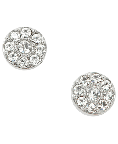 Fossil Sutton Disc Stainless Steel Stud Earring In Silver-tone