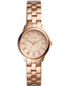 FOSSIL WOMEN'S MODERN SOPHISTICATE THREE HAND ROSE GOLD TONE STAINLESS STEEL WATCH 30MM