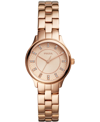 Fossil Women's Modern Sophisticate Three Hand Rose Gold Tone Stainless Steel Watch 30mm In Gold
