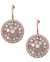 FOSSIL VAL MOSAIC MOTHER OF PEARL DISC DROP EARRING