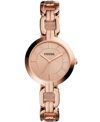 FOSSIL WOMEN'S KERRIGAN THREE HAND ROSE GOLD STAINLESS STEEL WATCH 32MM