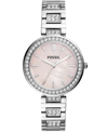 FOSSIL WOMEN'S KARLI THREE HAND STAINLESS STEEL SILVER-TONE WATCH 34MM