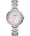 Fossil Women's Karli Three Hand Stainless Steel Silver-tone Watch 34mm In Gray