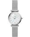 FOSSIL WOMEN'S MINI CARLIE STAINLESS STEEL MESH BRACELET WATCH 28MM