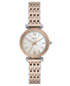 FOSSIL WOMEN'S MINI CARLIE TWO-TONE STAINLESS STEEL BRACELET WATCH 28MM