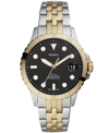 FOSSIL FB-01 THREE-HAND DATE TWO-TONE STAINLESS STEEL WATCH 36MM