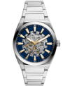 Fossil Men's Everett Automatic Silver-tone Stainless Steel Watch 42mm In Silver