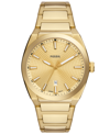 FOSSIL MEN'S EVERETT THREE-HAND DATE GOLD-TONE STAINLESS STEEL BRACELET WATCH, 42MM