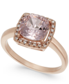 Charter Club Pave & Crystal Stone Square Halo 18k Rose Gold Plate, Created For Macy's In Gold