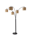 Adesso Trinity 5-arm Arc Lamp In Tan/beige