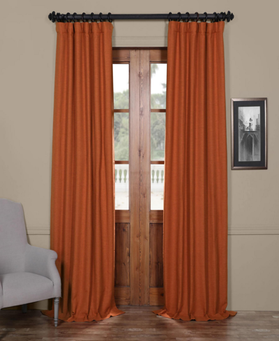 Exclusive Fabrics & Furnishings Persimmon Textured Bellino Room Darkening Curtain In Orange