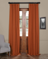 Exclusive Fabrics & Furnishings Persimmon Textured Bellino Room Darkening Curtain In Orange