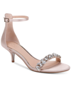 Jewel Badgley Mischka Dash Embellished Halo Strap Sandal In Tan/beige