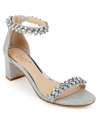 Jewel Badgley Mischka Women's Bronwen Block Heel Evening Sandals In Silver