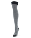 Memoi Women's Mixed Color Over The Knee Socks In Gray