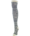 Memoi Women's Snow Flakes Stripes Over The Knee Socks In Multi