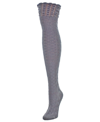 Memoi Women's Honeycomb Bee Over The Knee Socks In Gray