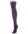 Memoi Women's Diamond Crochet Over The Knee Socks In Purple