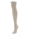 Memoi Women's Slub Cable Knit Over The Knee Socks In Tan/beige