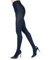 Memoi Women's Crossing Diamond Patterned Sweater Tights Mo-389 In Blue