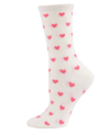 Memoi Hearts Cashmere Women's Crew Socks In Ivory/cream