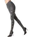 Memoi Women's Pretty Kitties Reinforced Toe Sweater Tights In Gray