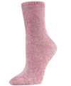 Memoi Velour Luxe Women's Crew Socks In Purple