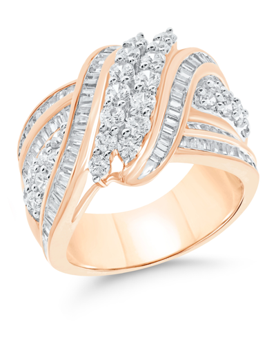 Macy's Diamond Double-row Center Ring (2 Ct. T.w.) In 14k Gold , 14k White Gold Or 14k Rose Gold