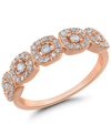 Macy's Diamond Halo Cluster Ring (1/4 Ct. T.w.) In 10k Yellow, White Or Rose Gold In Gold