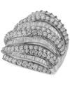 Macy's Diamond Round & Baguette Statement Ring (4 Ct. T.w.) In 14k White Gold In Gold