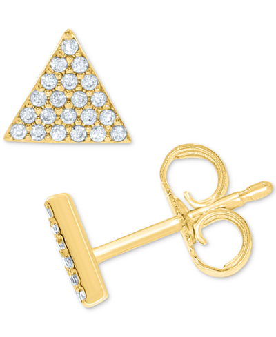 Macy's Diamond Pave Triangle Stud Earrings (1/10 Ct. T.w.) In 10k White, Yellow Or Rose Gold