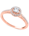 Macy's Diamond Halo Engagement Ring (1/4 Ct. T.w.) In 14k White, Yellow Or Rose Gold In Gold