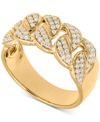 Macy's Men's Diamond Chain Link Ring (1/2 Ct. T.w.) In 10k White Gold (also In Yellow Gold) In Yellow