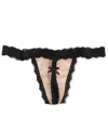 Hanky Panky After Midnight Nude Illusion Open Panel G-string In Tan/beige