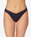 Hanky Panky Women's One Size Dream Original Rise Thong Underwear In Blue