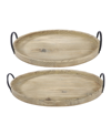 AB HOME FARMERS MARKET WOODEN TRAYS, SET OF 2