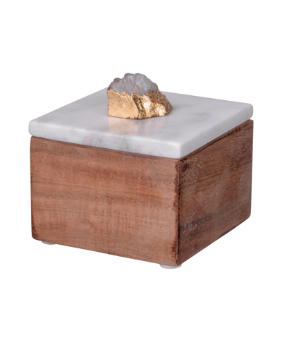 Ab Home Banswara Amethyst Treasure Box In Tan/beige