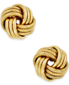 Italian Gold Polished Triple Swirl Love Knot Stud Earrings In 14k Gold In Gold
