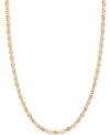 ITALIAN GOLD 16" TRI-COLOR VALENTINA CHAIN NECKLACE (1/5MM) IN 14K GOLD, WHITE GOLD & ROSE GOLD